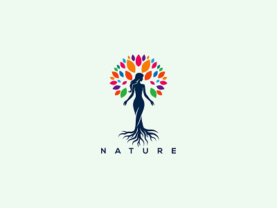Nature Logo lady tree logo mother nature nature nature logo top yoga logo tree tree logo tree logo desgn trees yoga yoga logo