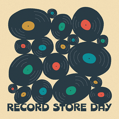 Record Store Day design gig poster hand drawn illustration mightymoss music poster record record store day records vinyl