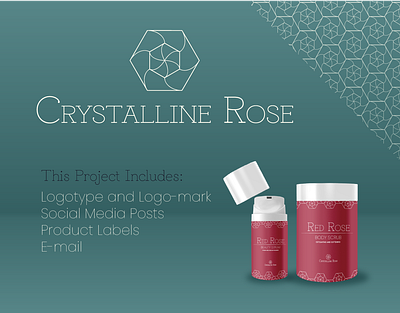 Crystalline Rose branding graphic design label design logo packaging social media