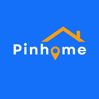 Pinhome Logo Rebranding Mockup agent app blue branding design graphic design home house logo mockup orange pinhome platform property rebranding t shirt typography white