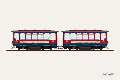 DisneySea Electric Railway design disney theme parks disneysea electric railway illustration tokyo disneyland vector