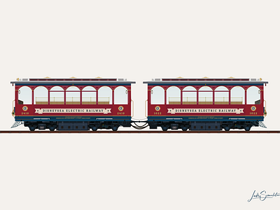 DisneySea Electric Railway design disney theme parks disneysea electric railway illustration tokyo disneyland vector