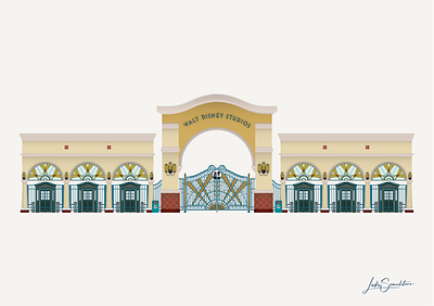 Walt Disney Studios Entrance design disney theme parks disneyland paris illustration vector walt disney studios entrance