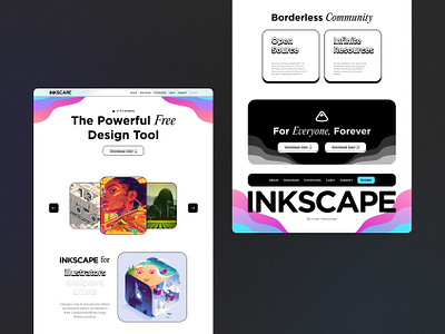 Inkscape - landing page redesign app branding branding design design graphic design illustration inkscape landing page landing page design landing page redesign logo redesign ui ux vector we redesign web web design