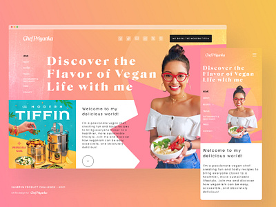 UI Redesign Multipages Website - Chef Priyanka branding chef design logo product challenge sharpen shrapen challenge ui ui design web web design website