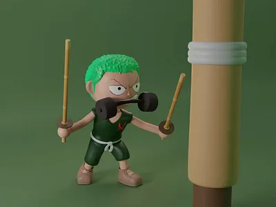 Young Zoro - Animation 3d animation app branding design graphic design illustration logo ui vector