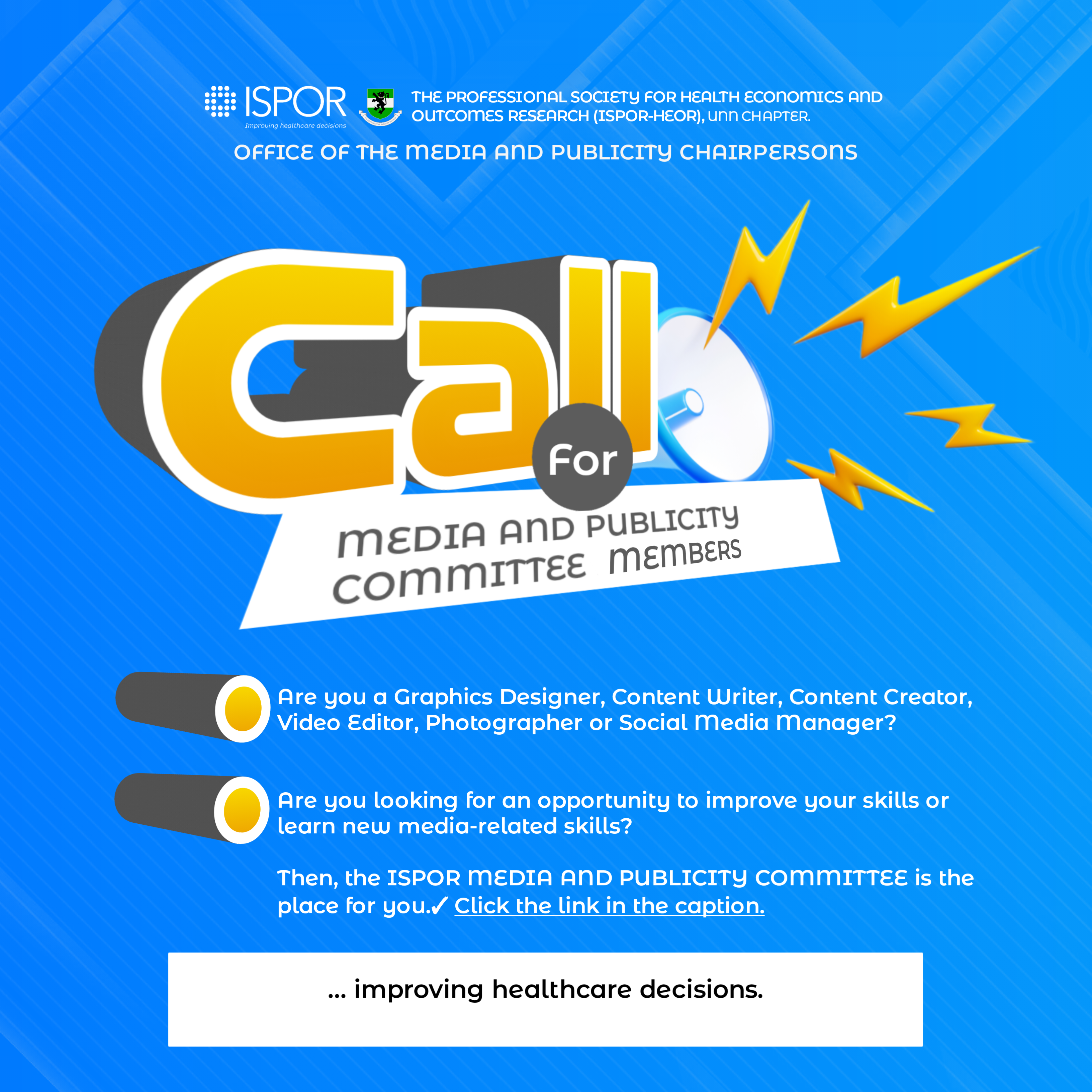 A Call-for- Media-and- Publicity-Committee-Members flier. 3d advertising call to action contrast design hierarchy flier design flyer design graphic design marketing media and puclicity