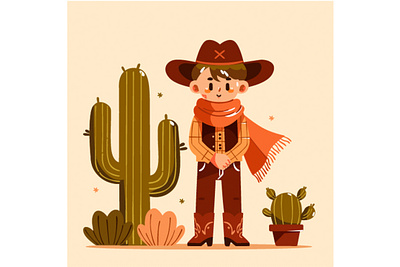 National Day of the Cowboy Illustration america animal bandana boot boy cactus celebration commemorate cowboy culture day hat horse icon lifestyle national tradition traditional west wild