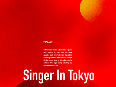 Singer In Tokyo abstract art black design gradation illustration minimal orange red