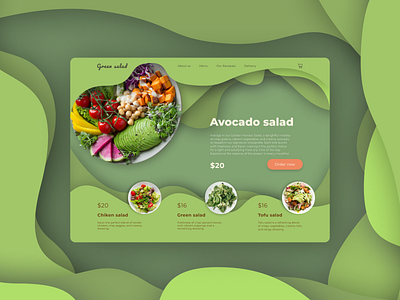 Green salad – main screen concept graphic design main screen ui