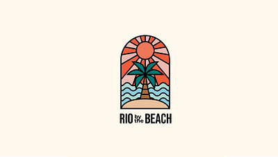 Rio by the Beach - Logo Design beach logo beach sunset logo branding graphic design illustration island logo logo logo design mockups sunset logo tropical beach logo tropical logo