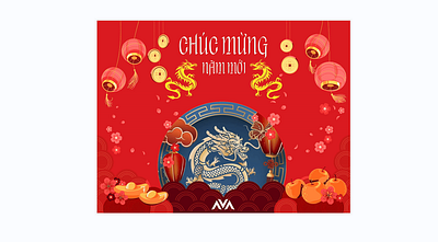 Happy New Year Card 2024 3d after effect animation ava card china colorfull dragon graphic design happy new year card hoàng benjamin lunar new year motion graphics photoshop vietnam