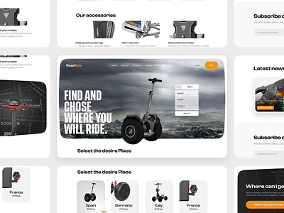 E-Scooter Website Landing Page UI Design branding car design car rental car wash electric scooter electric scooter design figma graphic design landing page landing page design logo ui ui design uiux ux design web design website design