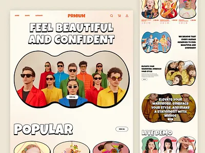 PRMIUM Fashion Ecommerce Website Landing Page application ecomm fahsion fashion website graphic design landing page medical mobbile modern web saas shihab trendy typography ui uiux ux web webapp website