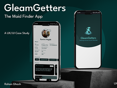 UI/UX Project - GleamGetters -Maid Finder App app design ui ux