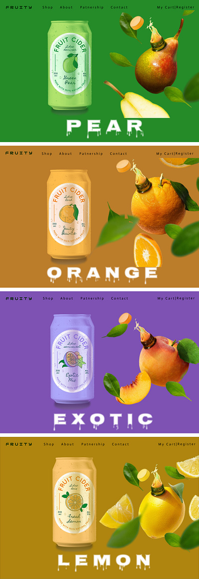 Fruit Juice Web Design branding figma ui web design