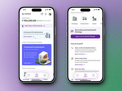 Savingz App Redesign UI appdesign finance finance app finance mobile app fintech app tax app tax mobile ui wealth wealth managemetn