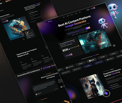 AI landing Page | AI Assistant ai art artificialintelligence copyai design designinspiration digitalart dribbble gamedesign interfacedesign landingpage mydesign ui uidesign ux webdesign webdesigner