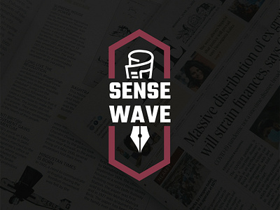 SENSE WAVE Logo design journalist logo logo modern paper pen sense wave