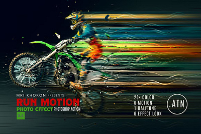 Run Motion Effect Photoshop Action action branding design effect illustration ink art modern photo effect photoshop photoshop action psd ui