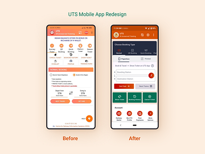 UTS Mobile App Redesign booking design indian indian railway interface railticket redesign ticket ticket booking ui ui design ui redesign uts ux design
