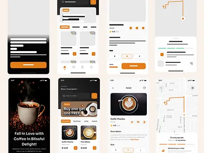 Mobile Coffee Shop App Design Figma adobe xd app redesign branding coffee shop app design figma figma ui graphic design order coffee app ui ui design ui ux uiux