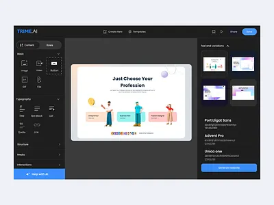Ai Editor ai tool dark mode dark theme dashboard design editor sharma sumit template editor tool ui ux