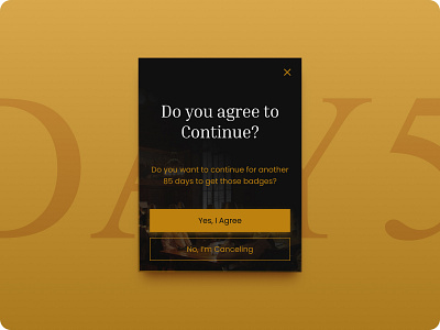 Classic-styled Pop-up Card app design classic classical expensive gold ui ui component ui design ui element ui kit ui ux design uiux design yellow