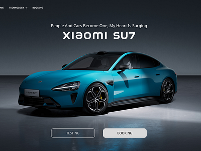 XiaoMi SU7 Website Redesign animation app design ps ui ux web