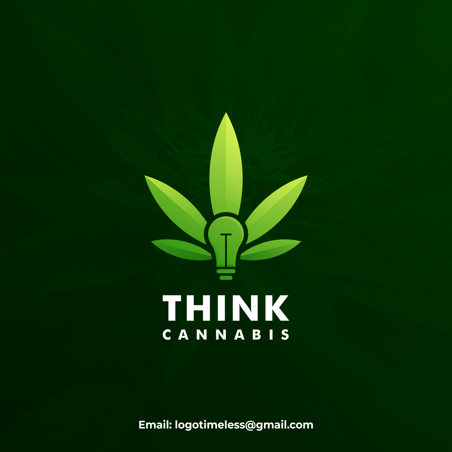 CANNABIS AND BULB LOGO COMBINATION app branding bulb logo cannabis cannabis logo design graphic design logo logotimeless smart logo think think logo vector