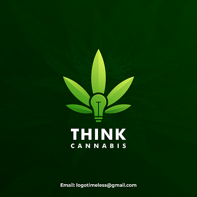 CANNABIS AND BULB LOGO COMBINATION app branding bulb logo cannabis cannabis logo design graphic design logo logotimeless smart logo think think logo vector