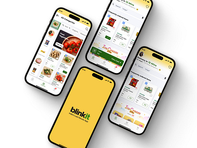 Redesigning "Blinkit" blinkiit design branding case study grocery shopping ui ux design