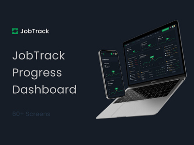 JobTrack Dashboard career progress dark theme dashboad design employmentjourney fiverr hiring job job application job finder job hunting job seeker job tracker jobmarket performancemetrics professionaldevelopment progress responsive upwork user friendly