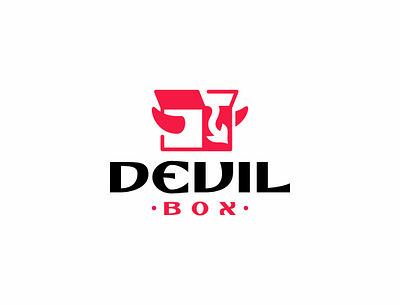 Devil Box Logo design animal box branding character design devil evil horn illustration logo mascot monogram negative space smart tail ui unused
