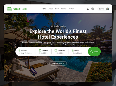 Hotel experiences - Website ui