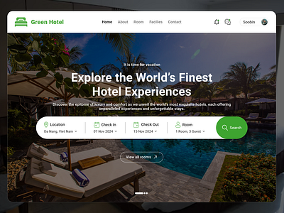 Hotel experiences - Website ui