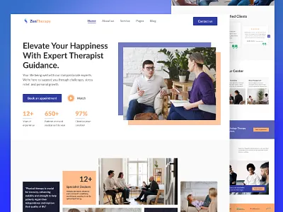 Mental Health Therapy Website UI Design arham techpro best landing page design counseling health care landing page healthcare healthcare website medical website mental health mental health website mentalhealth physiotherapist physiotherapy psychiatrist psychiatry therapist therapy therapy website top ui ux designers ui ux design website ui design