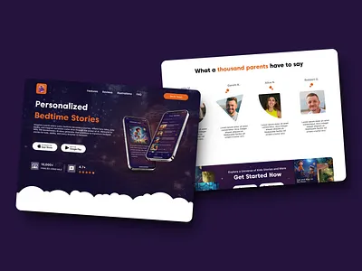 Web Design, UX, UI for Personalized Bedtime Stories branding childrensmedia design designer graphic design interactivedesign layout design storytelling ui ux web webdesign webflow