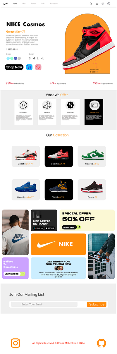 Nike E-commerce HomePage branding ui