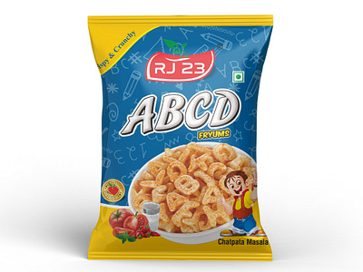 Fryums ABCD Pouch Design box design brand design food packaging fryums abcd pouch design label design logo design mockup mockup design namkeen packaging packaging pouch design snacks snacks packaging