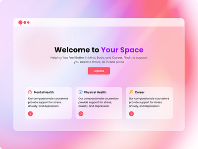 Your Space - Landing Page graphic design hero section main section ui web design website website design