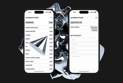 Aluminium Studio / Mobile Version app branding design mobile app ui ux web design
