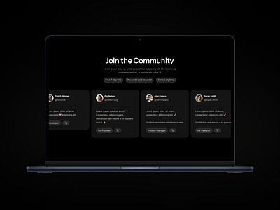 User Experience Design, UX, Template Design for a Meet The Join communitybuilding templatedesign testimonials userengagement uxdesign