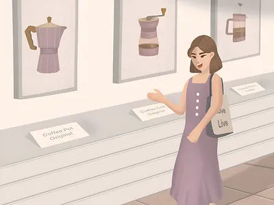 Nobody ever flunked a art museum🖼️ art art museum branding canvas coffee coffee art design digital agency digital art digital illustration dress girl graphic design illustration illustrator museum museum art procreate product woman