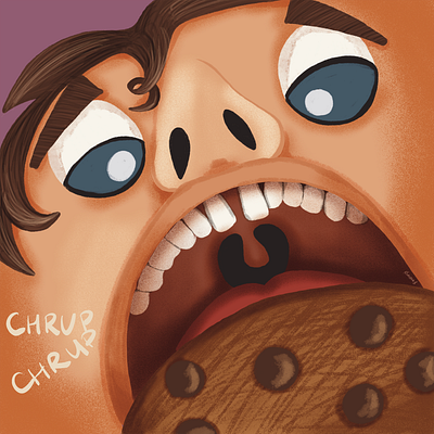 the illustration shows a boy who wants to eat a cookie art cartoon character design digital art drawing illustration painting procreate