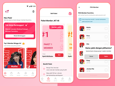 Redesign Private Messages JKT 48 app branding illustration jkt48 mobiledesign redesign ui ux