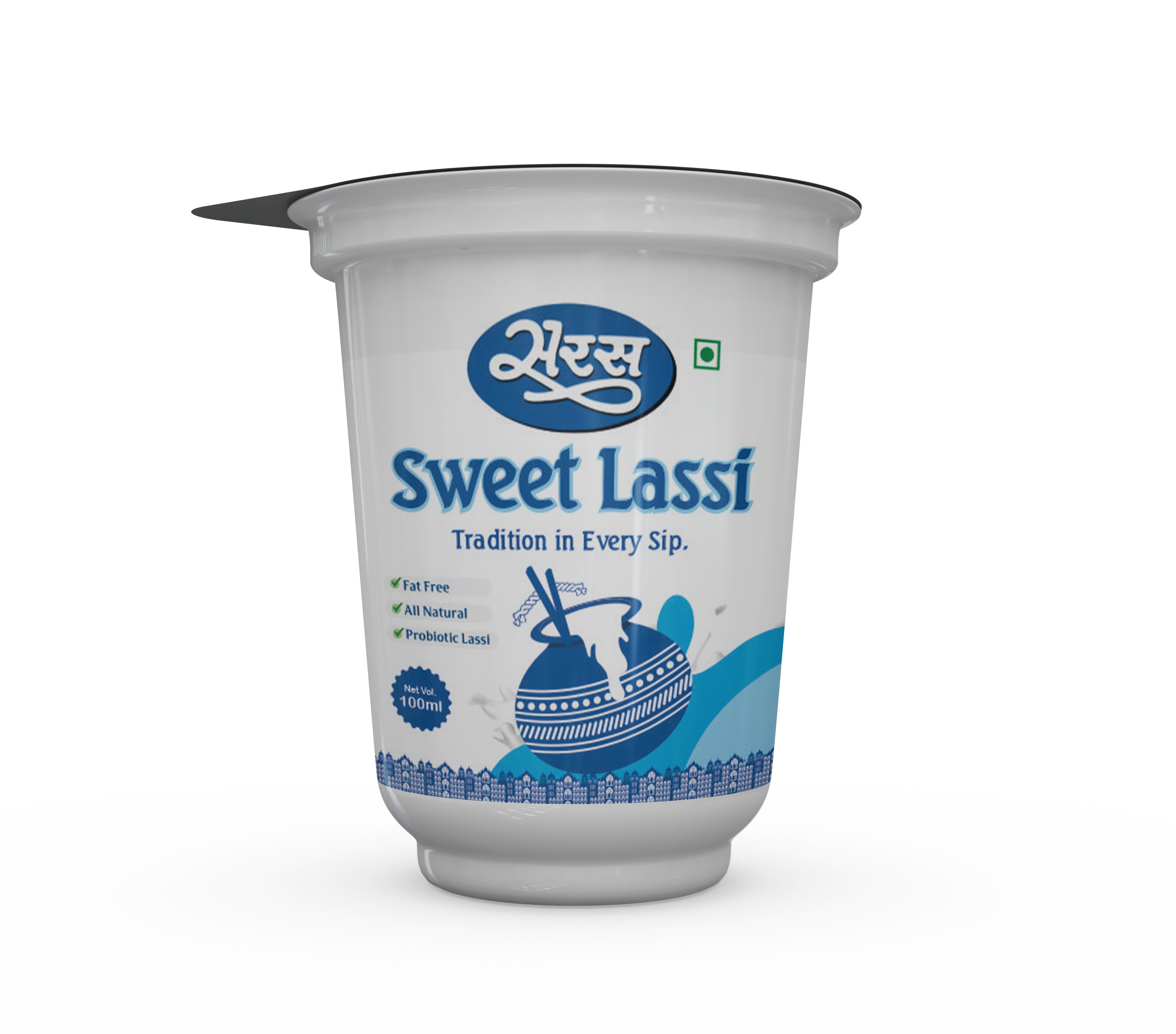 Saras Lassi Cup / Container Label Design by eCare Packaging on Dribbble