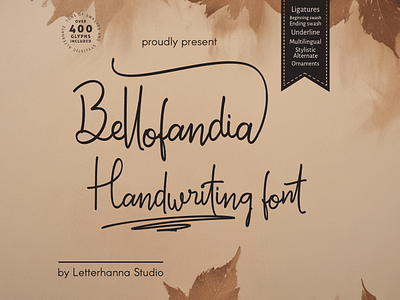 Bellofandia Font branding calligraphy design handwritten logo script font typeface