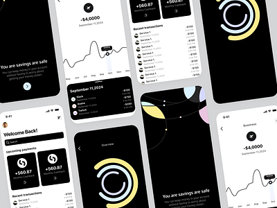 Fintech Mobile App Concept. fin app ui ux