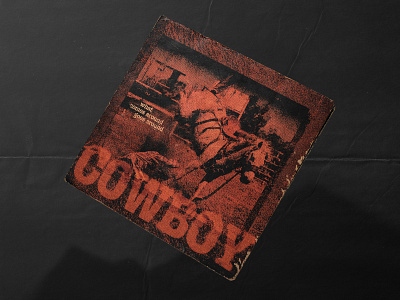 Cowboy album cover album cover album cover art brown cowboy design graphic design grunge halftone horse music music design typography
